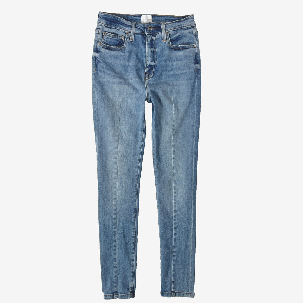 SIMKHAI Jensen Darted Skinny Jeans 27 High Rise Melrose Stretch Denim Pintuck